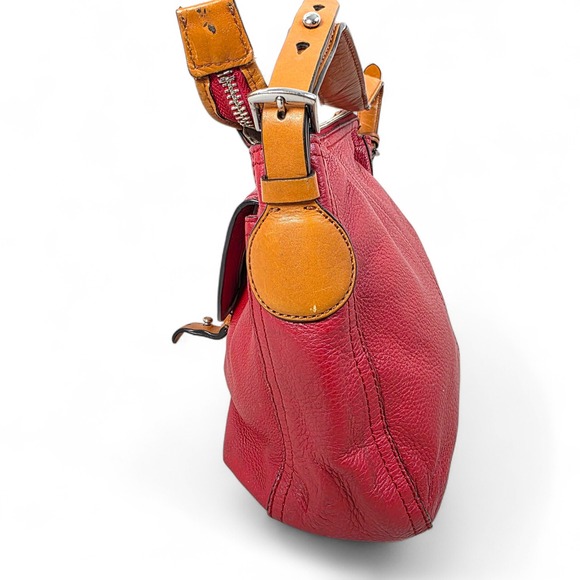 Ralph Lauren RLL Leather Bag Purse Handbag Red Brown - Picture 4 of 13